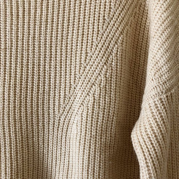 French Connection Mock Neck Knit Cream Sweater - Picture 2 of 6